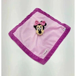 Disney Minnie Mouse Lovey Cuddle Snuggle Blanket with Plush Head 12"x12"